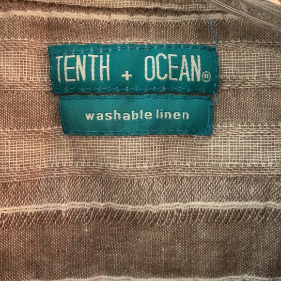Tenth + ocean button up linen shirt ~ size: ? - Picture 3 of 3